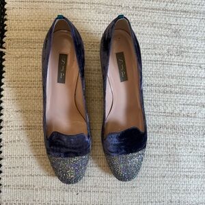 SJP Sarah Jessica Parker Purple Velvet Embellished Shoes Heels